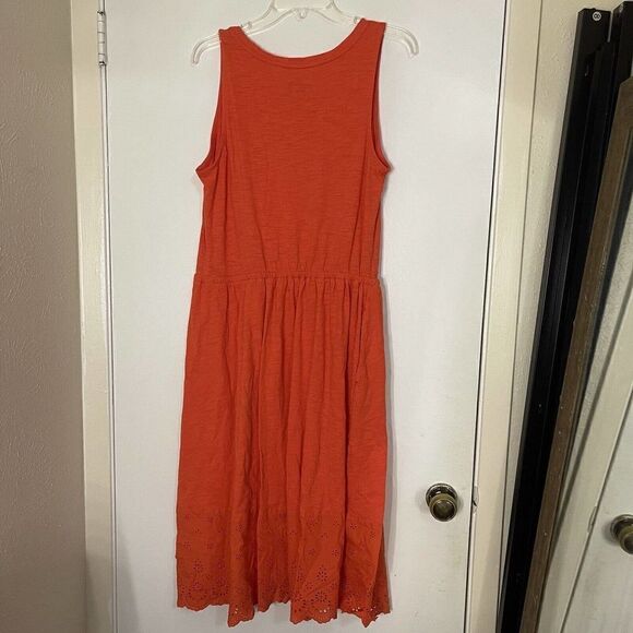 Jason Wu Regular Knit Midi Dress with Eyelet Detail sleeveless cotton size large - Picture 8 of 10